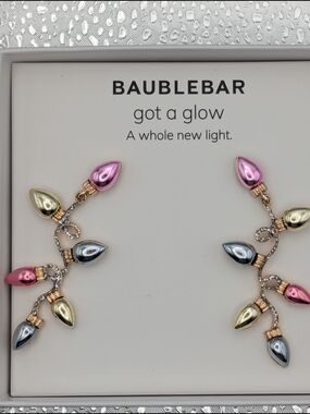BaubleBar Multicolor Holiday Light Drop Earrings